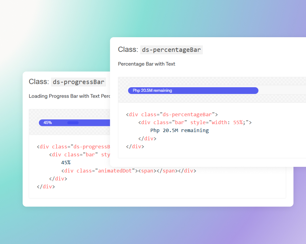 A sample UI with code and guidelines