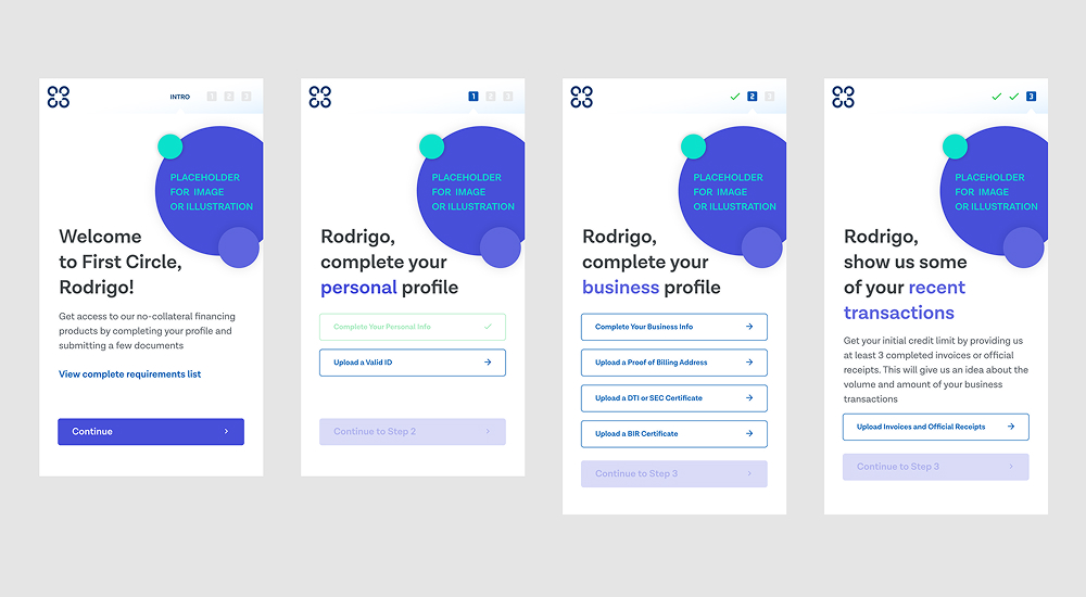 A sample of completed UI 