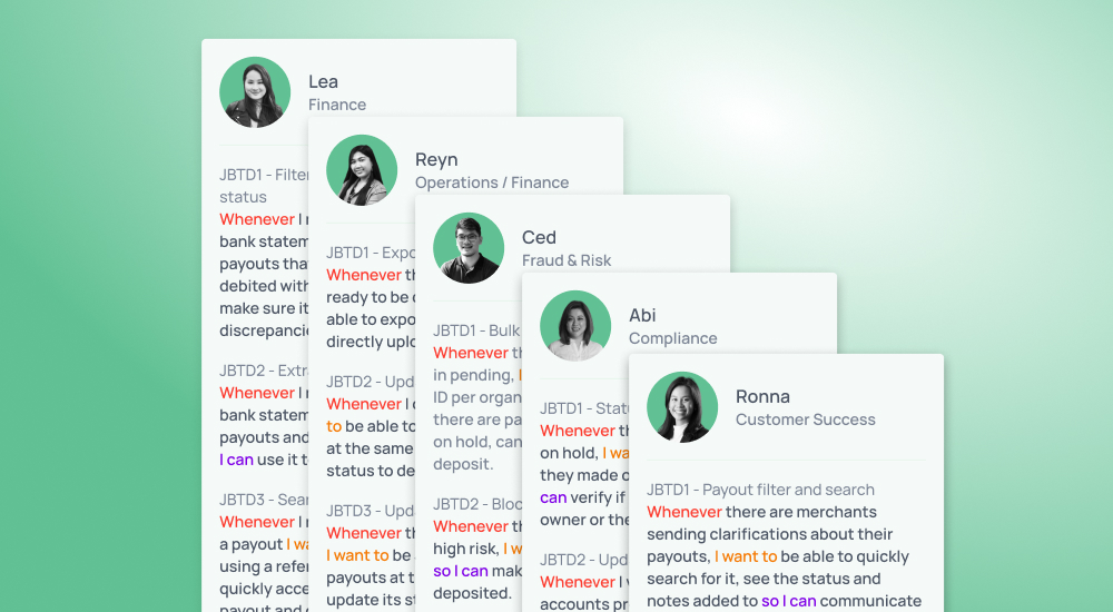 Jobs to be done written for every stakeholder